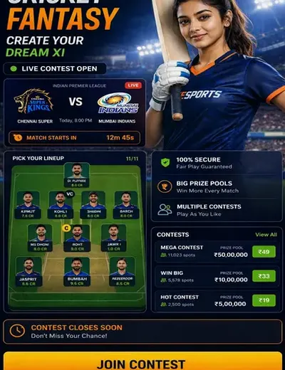 CRIC5 (cric 5 app) fantasy cricket & matchday visual 3